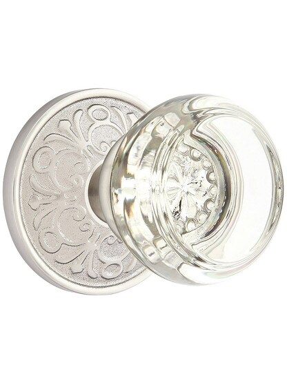 Lancaster Door Set With Georgetown Crystal Knobs in Satin Nickel.